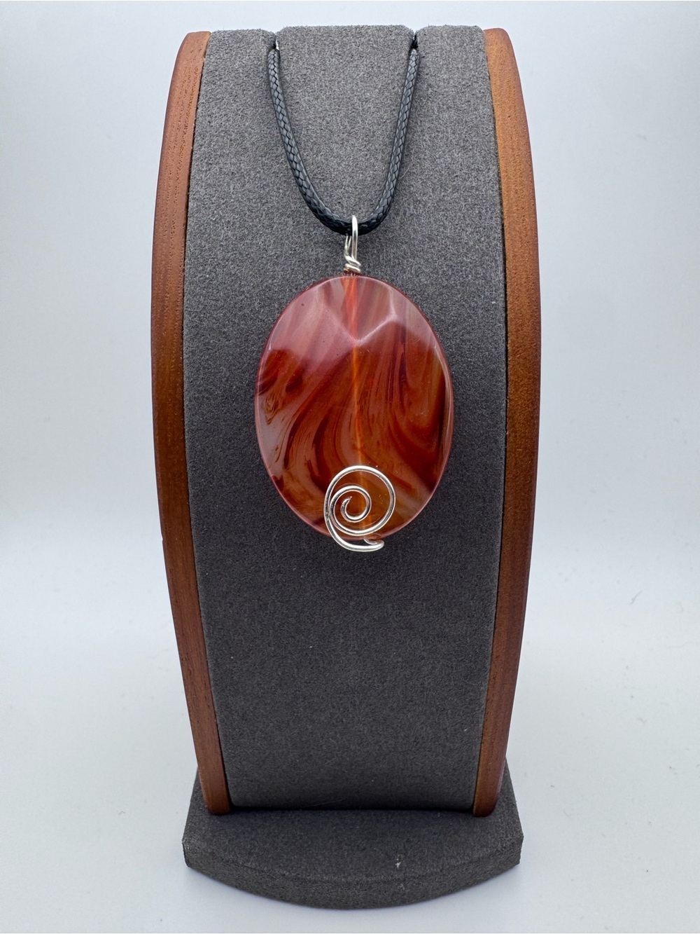 Handmade Natural Carnelian Agate Pendant Necklace
